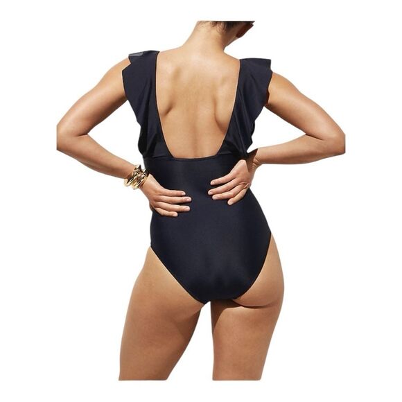 J. Crew Radiant Fuchsia Ruffle Roushing One Piece Swimsuit Size 20 - Picture 10 of 10